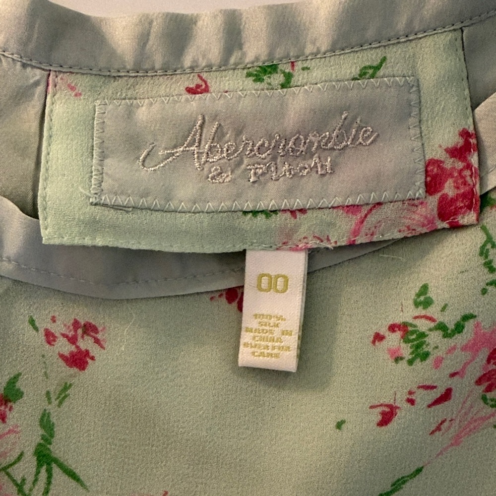 Vintage Abercrombie & Fitch Y2K Floral Ruffle Skirt 100% Silk - Picture 6 of 15